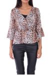 BLOUSE LEOPARD 0132 BEIGE