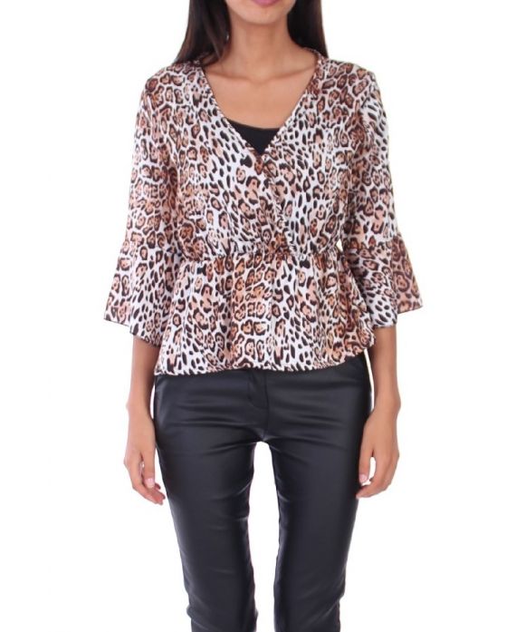 BLOUSE LEOPARD 0132 BEIGE