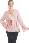 TOP SCOLLO IN PIZZO 1086 TAUPE