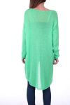 PULL TUNIQUE MAILLE FINE 0500 VERT FLUO