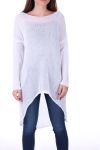 PULL TUNIQUE MAILLE FINE 0500 BLANC