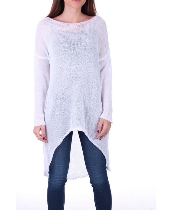 SWEATER TUNIC FINE MESH 0500 WHITE