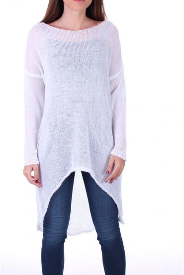 SWEATER TUNIC FINE MESH 0500 WHITE