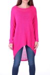 MAGLIONE TUNICA DI MAGLIA FINE 0500 NEON ROSA