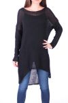 PULL TUNIQUE MAILLE FINE 0500 NOIR