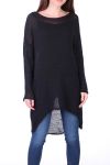 PULL TUNIQUE MAILLE FINE 0500 NOIR