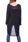 PULL TUNIQUE MAILLE FINE 0500 NOIR