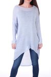 PULL TUNIQUE MAILLE FINE 0500 BLEU CIEL