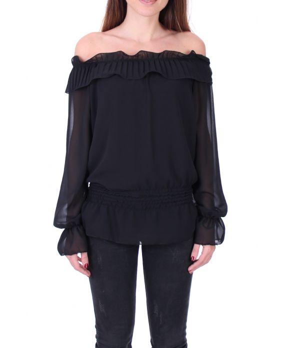 BLUSA DE HOMBROS DENUDEES 0503 NEGRO