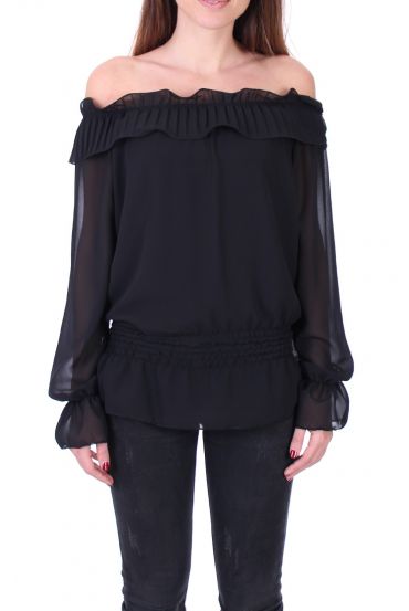 BLUSA DE HOMBROS DENUDEES 0503 NEGRO