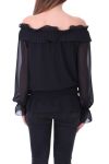 BLOUSE SCHOUDERS DENUDEES 0503 ZWART