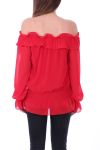 BLUSA DE HOMBROS DENUDEES 0503 ROJO