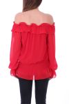 BLUSE SCHULTERN DENUDEES 0503 ROT