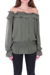 BLUSA DE HOMBROS DENUDEES 0503 VERDE MILITAR