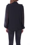 BLOUSE NECKLINE RUSTLE 0507 BLACK