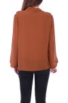 BLOUSE NECKLINE RUSTLE 0507 CAMEL