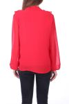 BLOUSE HEEFT EEN V-HALS RITSELEN 0507 ROOD