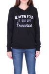 SWEATSHIRT ICH BIN EINE PRINZESSIN 0508 SCHWARZ