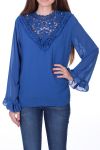 BLOUSE DENTELLE 0511 BLEU ROYAL