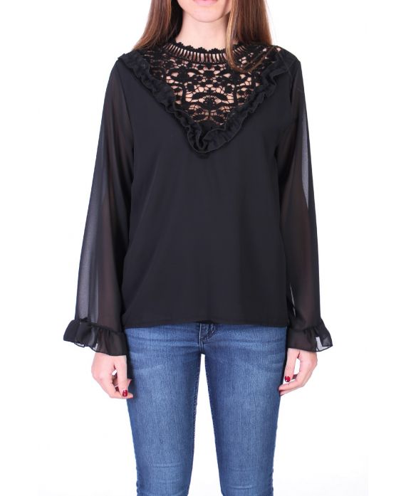 BLUSA DE ENCAJE 0511 NEGRO