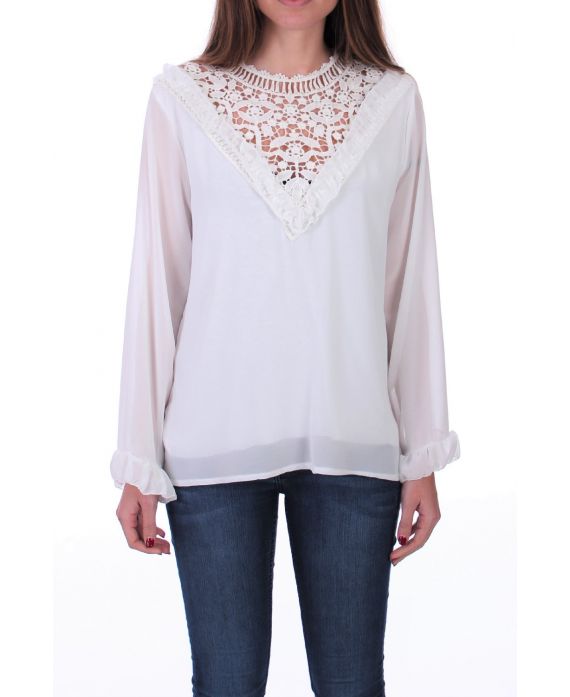 BLUSA DE ENCAJE 0511 BLANCO