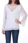 BLUSA DE ENCAJE 0511 BLANCO