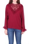 BLOUSE DENTELLE 0511 BORDEAUX