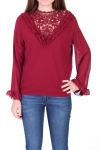 BLOUSE DENTELLE 0511 BORDEAUX