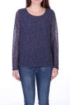 PULLOVER 2-IN-1 RÜCKEN VERKNOTET 0517 MARINE-BLAU