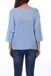 GEBREIDE PULLOVER MET V-HALS 0521 SKY BLUE