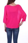 KNIT PULLOVER V-NECK 0521 NEON PINK