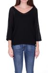 MAGLIA PULLOVER COLLO A V 0521 NERO