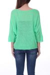 GEBREIDE PULLOVER MET V-HALS 0521 NEON GROEN