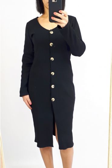 DRESS HAS BUTTONS 0513 BLACK