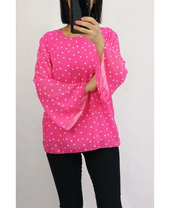 BLUSE CLOAKING PUNKTE 0505 FUSHIA