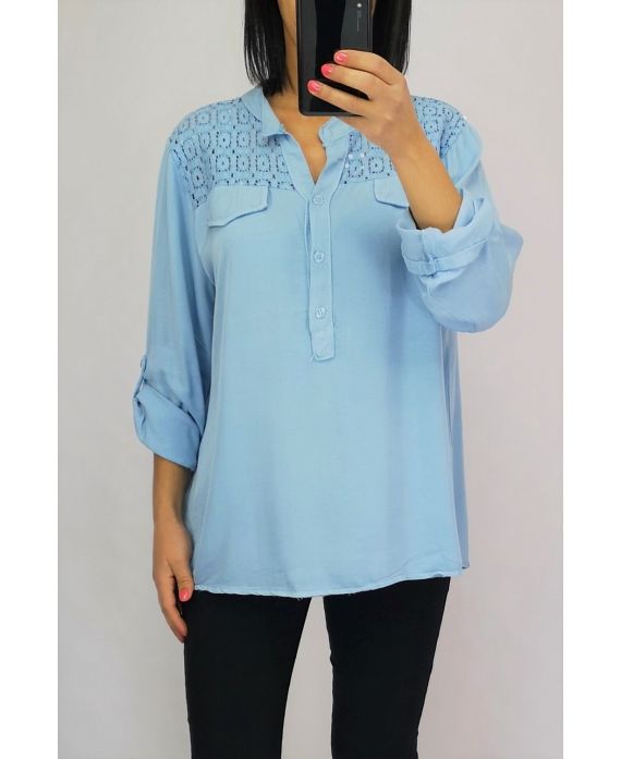 BLOUSE PAILLETE KANT 0554 SKY BLUE