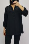 BLOUSE PAILLETE LACE 0554 BLACK