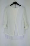 T-SHIRT MET OVERLAPPENDE OPEN RUG 0559 WIT