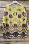 LARGE SIZE TUNIC PRINTED ETHNIC 0569 YELLOW