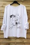 LARGE SIZE TUNIC HEART LACE 0573 WHITE