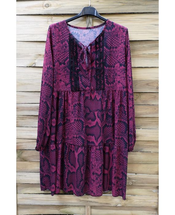 KLEID 0207 REPTIL BORDEAUX