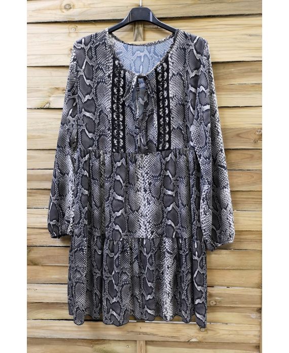 DRESS 0207 REPTILE GREY