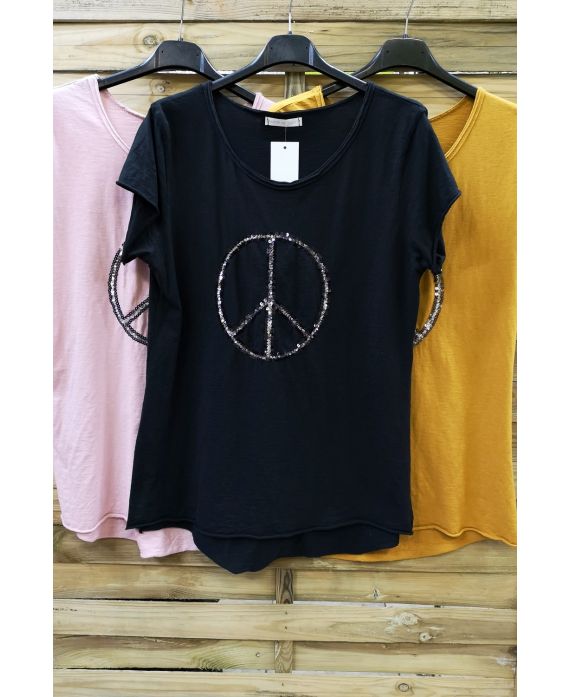 LOT 3 T-SHIRTS PAILLETTES 0580 PEACE N LOVE