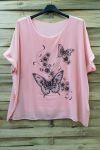 LARGE SIZE TOP BUTTERFLY RHINESTONE 0583 ROSE