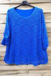 LARGE SIZE TUNIC TOP LACE 0585 ROYAL BLUE