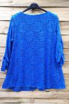 LARGE SIZE TUNIC TOP LACE 0585 ROYAL BLUE