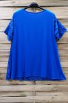 GROOT FORMAAT LACE TOP + KETTING 0588 ROYAL BLUE