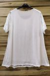 LARGE SIZE LACE TOP + NECKLACE 0588 WHITE