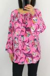 TOP PRINTS HALS ELASTIQUEE 0592 FUSHIA