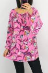 TOP PRINTS HALS ELASTIQUEE 0592 FUSHIA